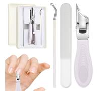 3 PCS Eagle Beak Nail Clippers Set,Ingrown Toenail Clippers Set,Wide Jaw Opening Anti-Splash Slanted Nail Clipper for Seniors Thick Nails,Ingrown Care (Purple)