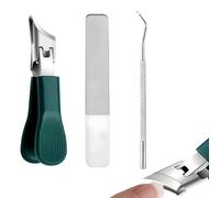 3 Pcs Eagle Beak Nail Clippers, Slanted Nail Clipper Set with Nano Glass File,Nail Cleaner, Japanese Style Toe Nail Clippers for Seniors, Ingrown Toenail Clippers, Compact and Hygienic Design for Home