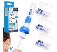 3 PCS Ear Wax Remover, Ear Wax Suction Remover Reusable Comfortable and Safe Gentle and Strong Suitable for Men and Women Children the Elderly and Adults (Blue White)
