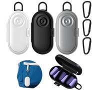 3 pcs Earplug Cases, CNYMANY Mini Portable Earbud Case, Versatile Compartment Ear Plug Plastic Storage Holder Earplug Organizer Box for Camping Hiking - Black Hook