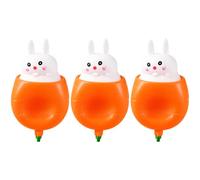 3 Pcs Easter Basket Essentials, Pop Up Carrot Bunny Squeeze Toys, Cute Squishes Carrot Rabbit Comfort Gift for Easter Basket Stuffers, Party Favors, Office Desk Decor, 2.5 x 2 in / 6.4 x 5.1 cm