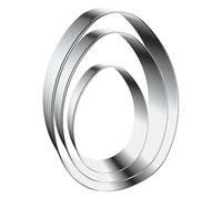 3 Pcs Easter Egg Cookie Cutter Set - 5”,4”,3” Stainless Steel Egg Biscuit Cutter for Baking Fondant Clay Pastry Icing Jewellery, Metal Circle Eggs Shaped Pastry Cutter for Kids Cooking