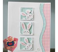 3 Pcs Easter Rabbit Metal Die Cuts,3 Pcs Easter Rabbit Party Festival Cutting Dies Cut Stencils for DIY Scrapbooking Photo Album Decorative Embossing Paper Dies for Card Making Templated