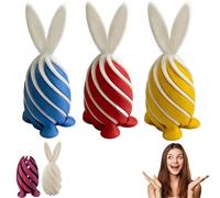 3 PCS Easter Spiral Decompression Rabbit Egg, Easter Fidget Toys, Easter 3D Printing Mystery Bunny Egg Fidget Toy, Bunny Ear Design 3D Printed Spiral Egg Fidget Toy, Easter Basket Stuffers Gift (A)