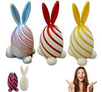 3 PCS Easter Spiral Decompression Rabbit Egg, Easter Fidget Toys, Easter 3D Printing Mystery Bunny Egg Fidget Toy, Bunny Ear Design 3D Printed Spiral Egg Fidget Toy, Easter Basket Stuffers Gift (C)