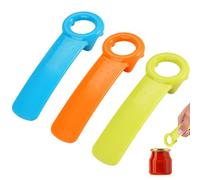 3 Pcs Easy to Jar Key Opener, 14 x 5 cm Plastic Jar Openers, Portable Can Opener with Ergonomic Handle, Manual Jar Opener for Elderly Children Women Weak Hands (Blue, Orange, Green)