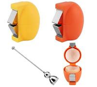 3 PCS Egg Cracker, Egg Peeler for Hard Boiled Eggs, Three Piece Kitchen Tool Set for Quick Egg Preparation, Efficient Egg Shell Removal and Yolk Separation, Versatile for Baking and Cooking