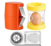 3 Pcs Egg Peeler Set for Hard Boiled Eggs, Boiled Egg Peeler, Egg Topper Cutter Tool 2-in-1 Egg Shell Remover and Cutter, Convenient Kitchen Tool for Breakfast and Party Food Preparation