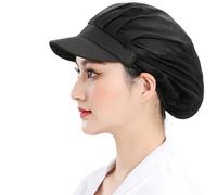 3 Pcs Elastic Chef Hat Kitchen Cooking Hat Food Service Hair Nets Adjustable Mesh Cap Catering Factory Baker Waiter Cap Work Hat for Men Women (UK, Alpha, One Size, Black-Half Mesh)