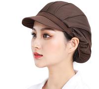 3 Pcs Elastic Chef Hat Kitchen Cooking Hat Food Service Hair Nets Adjustable Mesh Cap Catering Factory Baker Waiter Cap Work Hat for Men Women (UK, Alpha, One Size, Brown-Mesh)