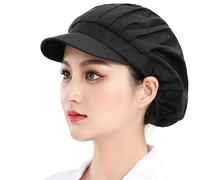 3 Pcs Elastic Chef Hat Kitchen Cooking Hat Food Service Hair Nets Adjustable Mesh Cap Catering Factory Baker Waiter Cap Work Hat for Men Women (UK, Alpha, One Size, Black-Cloth)