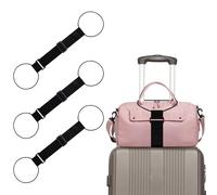 3 Pcs Elastic Fastening Belt for Luggage, Adjustable Luggage Straps Over Handle for Add a Bag, Portable Travel Suitcase Strap Travel Accessories (Black)