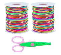3 Pcs Elastic Strings, Bracelets String, Elastices For Bracelet Making, 2 Rolls Rainbow Beading Thread 1mm x 100m With Scissors For DIY Necklaces, Bracelets And Jewelry Craft Making