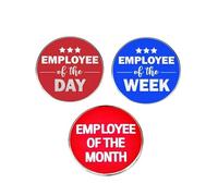 3 Pcs Employee of the Month Week Day Enamel Pin, Best Employee Outstanding Employees Lapel Pin, Motivational Inspirational Reward Alloy Badge