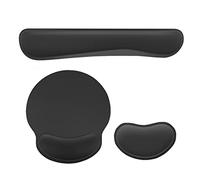 3 PCS Ergonomic Mouse Pad with Wrist Support, Superfine Fabric Gel Memory Foam Keyboard Wrist Rest Set, Easy Typing, Pain Relief, Wrist Support for Gaming Computer Laptop