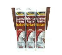 3 PCS EVERBUILD EXTERNAL FRAME SEALANT BROWN 290ML WINDOW DOOR FLEXIBLE TIMBER METAL