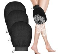 3 PCS Exfoliating Gloves for Body - Deep Exfoliation Mitt, Dead Skin Remover & Body Scrubber, Dual-Sided Shower Gloves for Women & Men, Korean & Moroccan Exfoliating Mitt