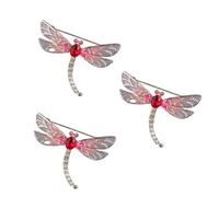 3 Pcs Exquisite Dragonfly Brooches, Luxury Elegant Metal Brooch Pins Enamel Pin Banquet Jewelry Gifts for Women, Girls, Ladies