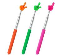 3 Pcs Extendable Hand Pointer Finger Pointer Stick,Mini Retractable Pointer Sticks,Talking Stick,Small Hands,Extendable Pointer Finger,Supplies Classroom(Orange+Green+Pink)