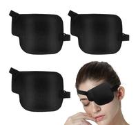 3 Pcs Eye Patches for Adults and Kids, 3D Adjustable Eyepatch for Left or Right Eye, Medical Eyepatch for Lazy Eye Amblyopia Strabismus or After Surgery, Pirate Costume (Color:Left Eye)