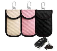 3 PCS Faraday Pouch For Car Keys, Faraday Box For Car Keys Key Pouches Signal Blocker Key Fob Protection Pouch RFID Blocker Bag For Cars Security For Car Security (Pink Gold Black)
