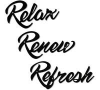 3 Pcs Farmhouse Bathroom Metal Wall/Letter Sign Decor Relax Renew Refresh Metal Sign Wall Art Decor Black Metal Bathroom Wall Decor for Home Decoration
