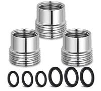 3 pcs Faucet Adapter Kit, CNYMANY Extended Female G1/2 to Male G3/4 Kitchen Aerator Adapter Set Sink Faucet Adapter Connecting Garden Hose Water Filter Standard Hose via Diverter