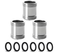 3 pcs Faucet Adapter Kit, CNYMANY Heighten Male M22mm to Male M22mm Fine Thread Kitchen Aerator Adapter Set Sink Faucet Adapter Connecting Garden Hose Water Filter Standard Hose via Diverter