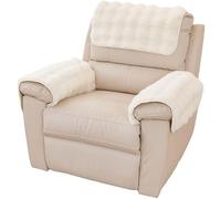 3 Pcs Faux Rabbit Fur Sofa Armrest Cover,1/2/3 Seater Sofa Headrest Slipcovers Nonslip Armchair Cover for Recliner Chair Fluffy Furry Cover Soft Fuzzy Couch Cover for Dogs Washable Furniture Protector