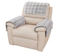 3 Pcs Faux Rabbit Fur Sofa Armrest Cover,1/2/3 Seater Sofa Headrest Slipcovers Nonslip Armchair Cover for Recliner Chair Fluffy Furry Cover Soft Fuzzy Couch Cover for Dogs Washable Furniture Protector