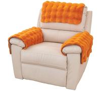 3 Pcs Faux Rabbit Fur Sofa Armrest Cover,1/2/3 Seater Sofa Headrest Slipcovers Nonslip Armchair Cover for Recliner Chair Fluffy Furry Cover Soft Fuzzy Couch Cover for Dogs Washable Furniture Protector