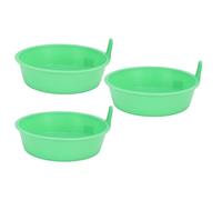 3 Pcs Feed Pan Thickened PP Plastic Round Livestock Feeder Bucket with Handle for Chicken Duck Goose