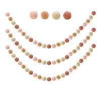 3 PCS Felt Ball Garland - 9.8 Feet 36 Balls 4 Pastel Colors Pom Pom Decorations - Nursery Decor Bunting Birthday Party Carnival Photo Prop