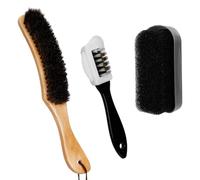 3 Pcs Felt Cowboy Hat Brush Kit - Cowboy Hat Brush Set with Cleaning Sponge & 4-Way Suede/Nubuck Brush for Hat, Jackets, Coats, Shoes & Furniture