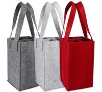 3 Pcs Felt Wine Bottle Carriers Tote Bags Reusable Sturdy Large-Capacity Design with Simple Elegant Style for Thanksgiving Wine Wrapping