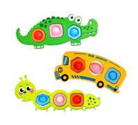 3 PCS Fidget Poppers for Toddlers, Baby Airplane Essentials, Sensory Toys for Toddlers for Toddler Montessori Toy Autism Autistic Gifts for Toddlers 1-3 Year Old
