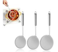 3 PCS Fine Mesh Strainer, 304 Stainless Steel Oil Skimmer Spoon Small Sieve Fine Mesh Tea Strainer Fryer Skimmer for Kitchen Tool（10cm,12cm,14cm