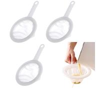 3 Pcs Fine Mesh Strainer with Handle, Household Food Sieve, 100/200/400 Mesh Filter Net, Nylon Mesh Sieve for Soy Milk, Tea, Juice, Coffee, Wine
