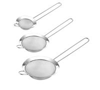 3 Pcs Fine Mesh Strainer With Handle, Small Medium Large Size Sifter Metal, Stainless Steel Sieve Strainers for Kitchen Rice Juice Quinoa Food Flour Baking(16cm,12cm,8cm)