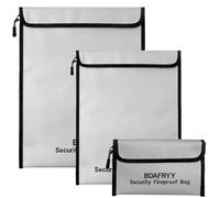 3 Pcs Fireproof Waterproof Money Important Document Bag(2000℉),Fire Proof Bag for Documents,Fire Proof Money Bag for Cash,for A4 A5 Documents Holder,Cash,Passport,Tablet,Laptop,File,Jewelry