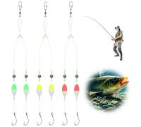 3 PCS Fish Finder Float Rig,Double-Hook Reverse Bottom Rig,Surf Fishing Rigs,Fishing Bait for Freshwater Saltwater,Catfish Float Rigs Circle Hooks 1/0