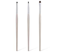 3 Pcs Flat Eyeliner Brush Eyeliner Smudge Brush for Eyeshadow Brushes Mini Eyeliners Brushes Fit Powder Gel Cream Liquid Concealer Blending Corner Highlighter Women Festival Gifts Light Gold