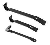 3 Pcs Flat Pry Bar Set Carbon Steel Utility Claw Bar with Rustproof Coating Wonder Bar Heavy Duty Nail Puller Crowbar Nail Puller Set for Home Remodeling Woodworking DIY