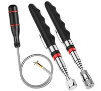 3 Pcs Flexible Magnetic Pick up Tool Set, Includes 1 PCS 1LB Portable Pick Up Tools and 2 PCS 16LB/ 8LB Telescopic Magnetic Tool, Handheld Extendable Gadget for Picking Up Small Part Metal Objects