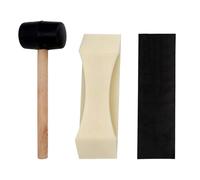 3 Pcs Floor Gap Fixer Tool Kit, Trapezoidal Knock Block Hammer & Adhesive Backing for All Wood Surfaces Laminate Vinyl and Hardwood Flooring Repair