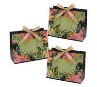 3 Pcs Flower Design Party Bags 14.4x4.8x10" with Handles, Reusable Floral Gift Bags - Ideal for Birthday, Wedding & Bridal Shower Favors