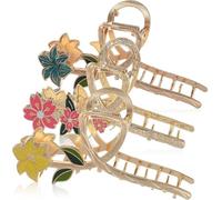 3 Pcs Flower Hair Claw Clips for Women, Made of Durable Alloy With smooth surface design (Assorted Color -Product Info:Shark clips with hair -Size: 10) - Suitable for Daily Styling