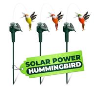 3 Pcs Fluttering Solar Hummingbird - Halloween Hummingbird Garden Decor with Solar Hummingbirds - Three Random Bright Colors, Easy Installation, Waterproof Outdoor Decor Stakes | Battery Not Included