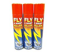 3 PCS FLY & WASP KILLER INSECTICIDE FAST ACTING PEST AEROSOL SPRAY 300ML