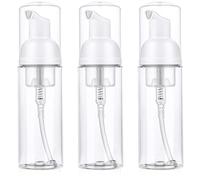 3 Pcs Foam Pump Bottle, Portable 60ml / 2 oz Travel Size Pump Bottle, Empty Refillable Plastic Mousse Foam Soap Dispenser Pumps for Hand Soap, Shampoo, Lash Cleanser Skin Care（White）
